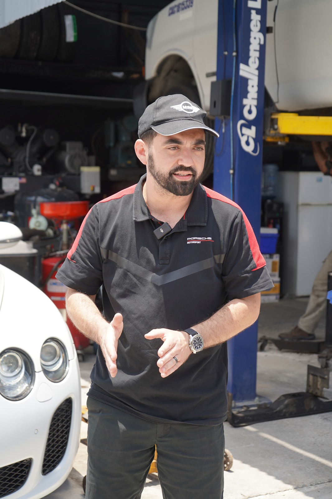 Jonathan with a Bentley at MBC NAPA Auto Care